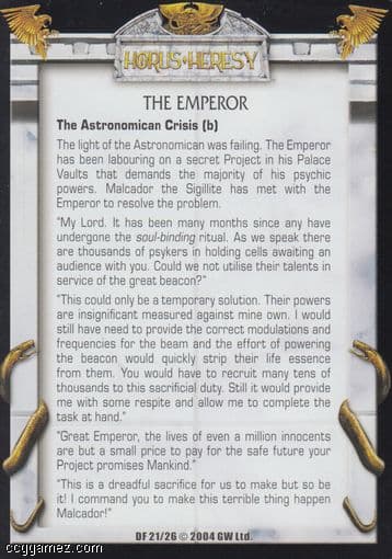 The Emperor, The Astronomican Crisis (b) — image 1