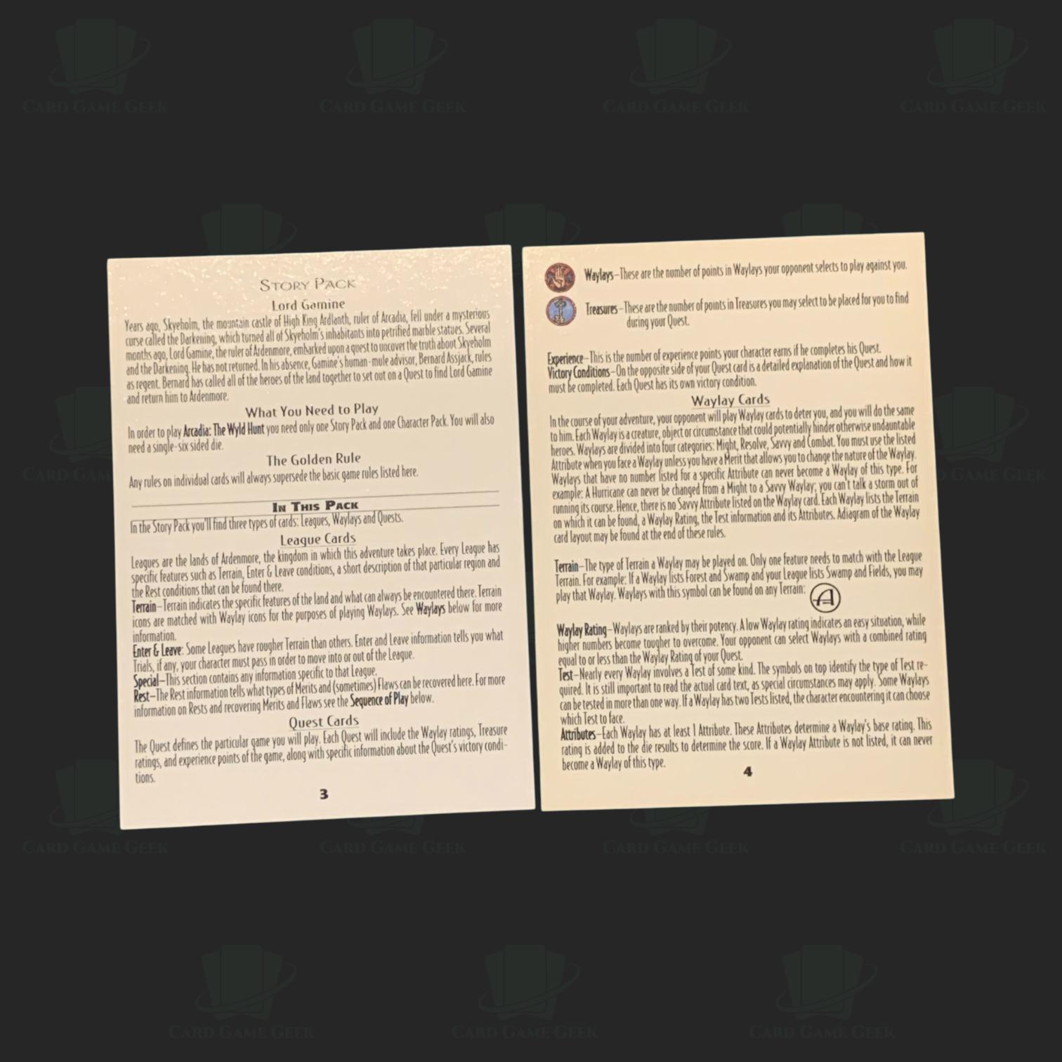 Arcadia - The Wyldhunt - Rule Card 2 — image 1