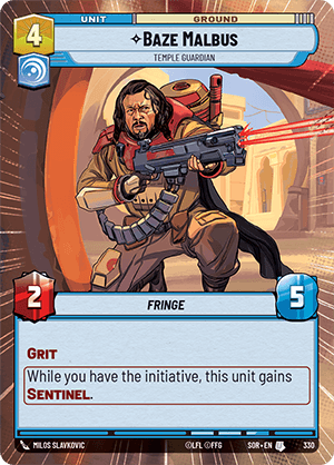 Baze Malbus, Temple Guardian - HYPERSPACE FOIL — image 1