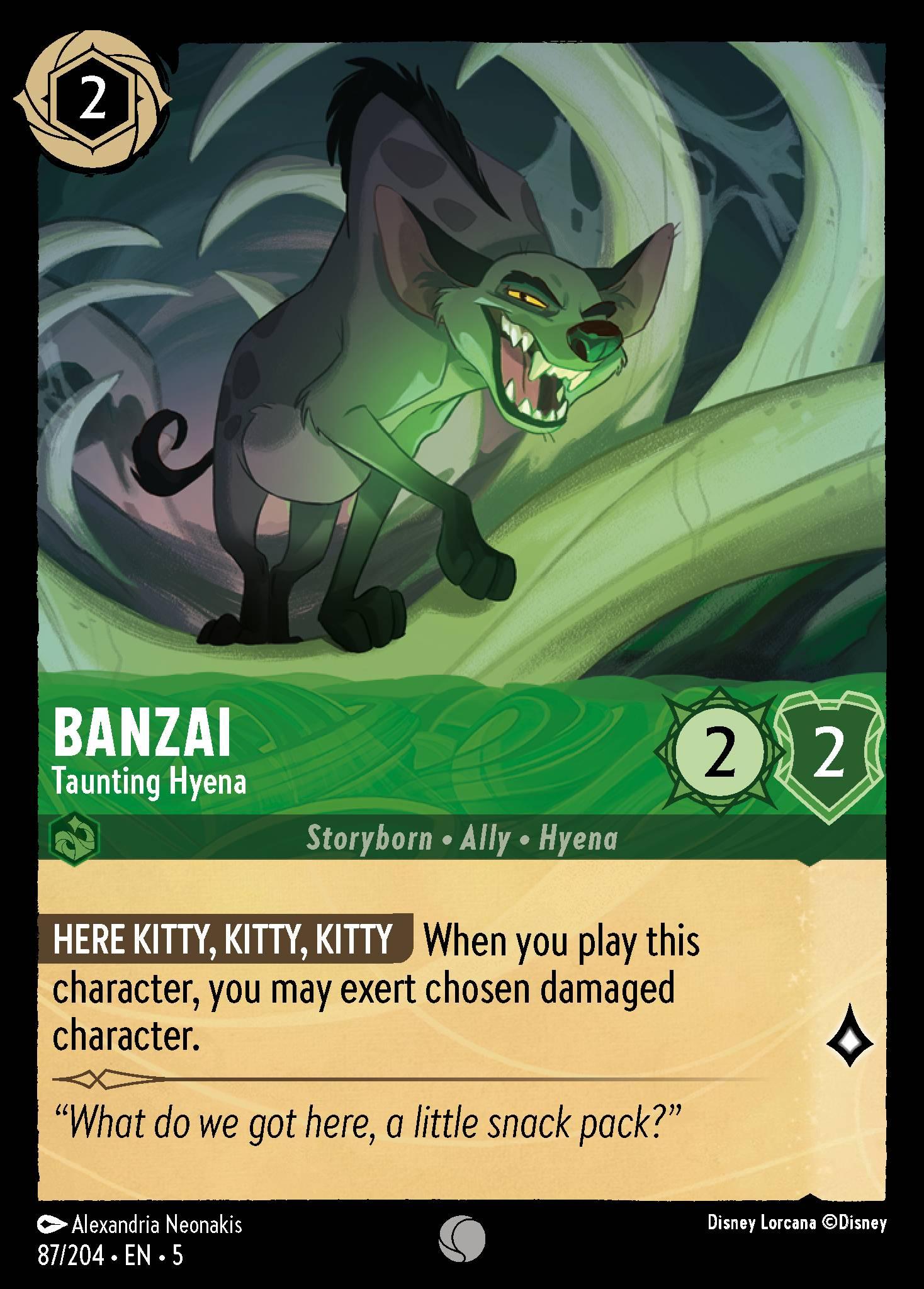 Banzai, Taunting Hyena - FOIL — image 1