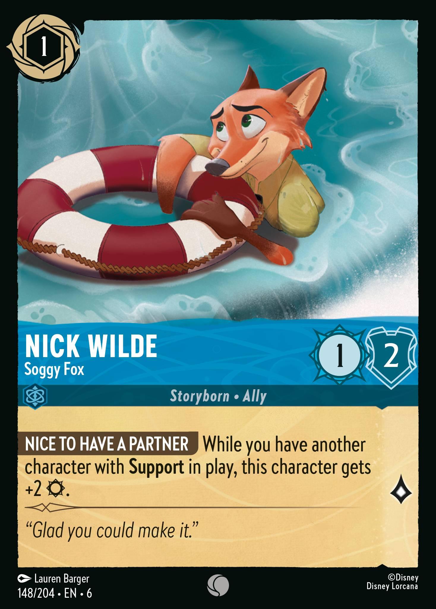 Nick Wilde, Soggy Fox - FOIL — image 1