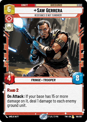 Saw Gerrera, Resistance is Not Terrorism - FOIL — image 1