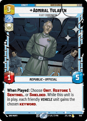 Admiral Yularen, Fleet Coordinator - FOIL — image 1