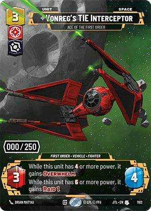 Vonreg's TIE Interceptor, Ace of the First Order - PRESTIGE SERIALIZED — image 1