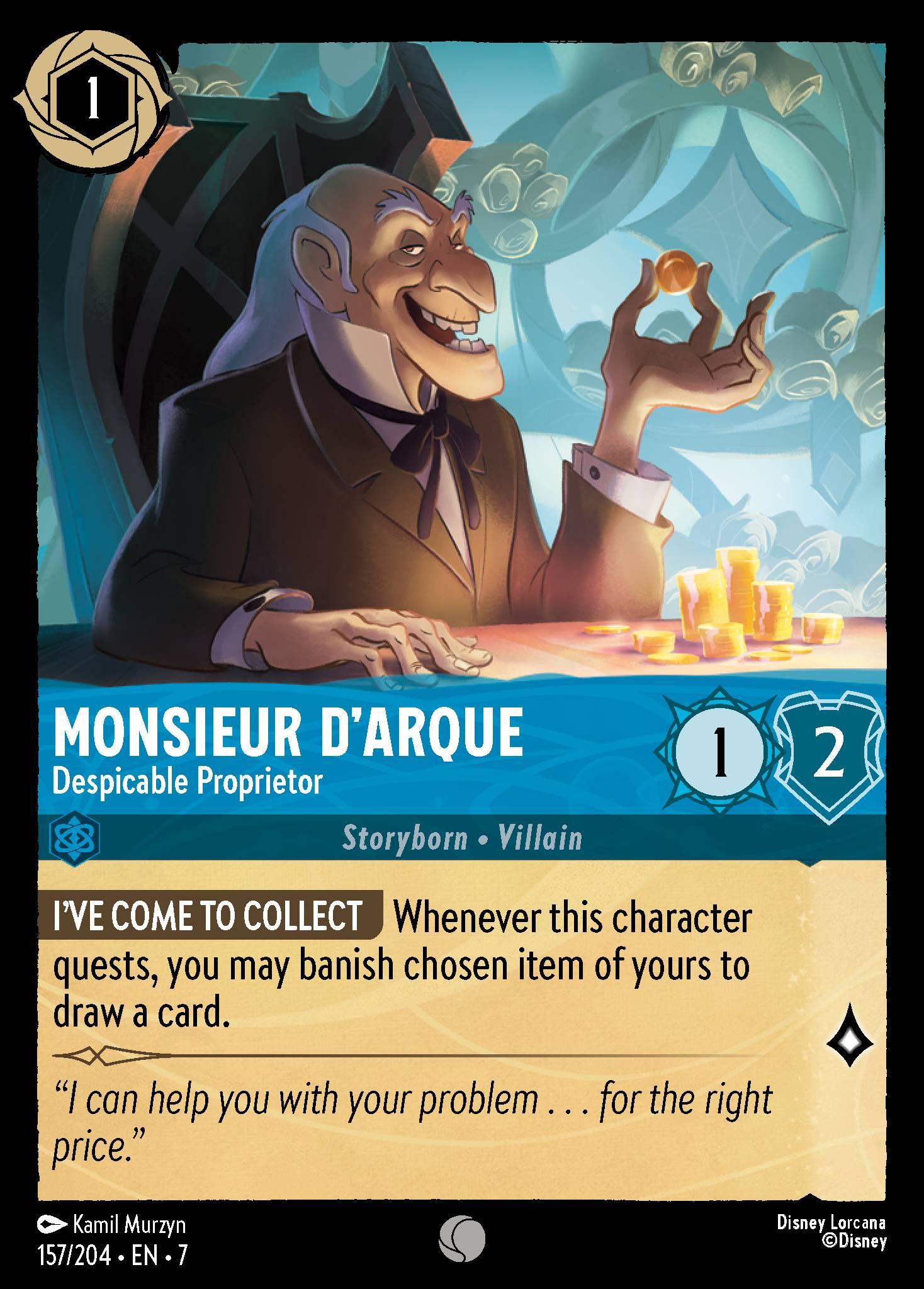 Monsieur D'Arque, Despicable Proprietor - FOIL — image 1