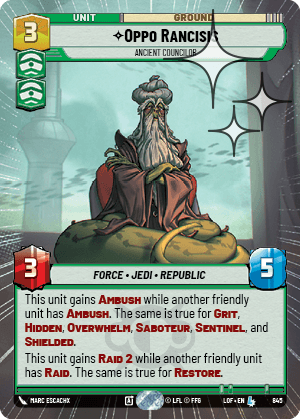 Oppo Rancisis - Ancient Councilor - HYPERSPACE FOIL — image 1
