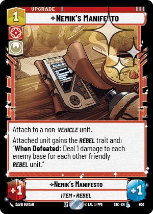 Nemik's Manifesto - FOIL — image 1