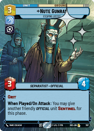 Nute Gunray - Escaping Justice - HYPERSPACE FOIL — image 1