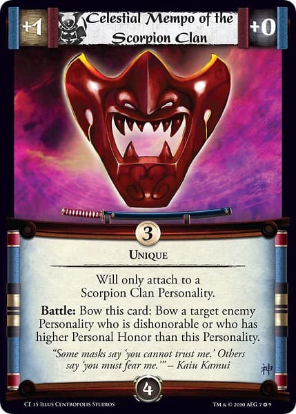 Celestial Mempo of the Scorpion Clan — image 1